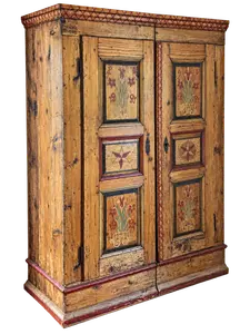 PAINT DECORATED PENNSYLVANIA DUTCH CABINET.
