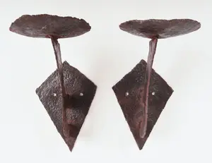 PAIR OF MID CENTURY STEEL SCULPTURES.
