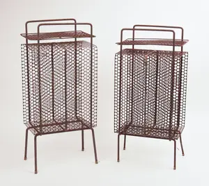 PAIR OF RICHARD GALEF METAL MAGAZINE RACKS.
