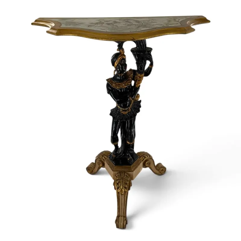 Italian Venetian Blackamoor Figural Console Table from auction in Aberdeen, Mississippi — image 7