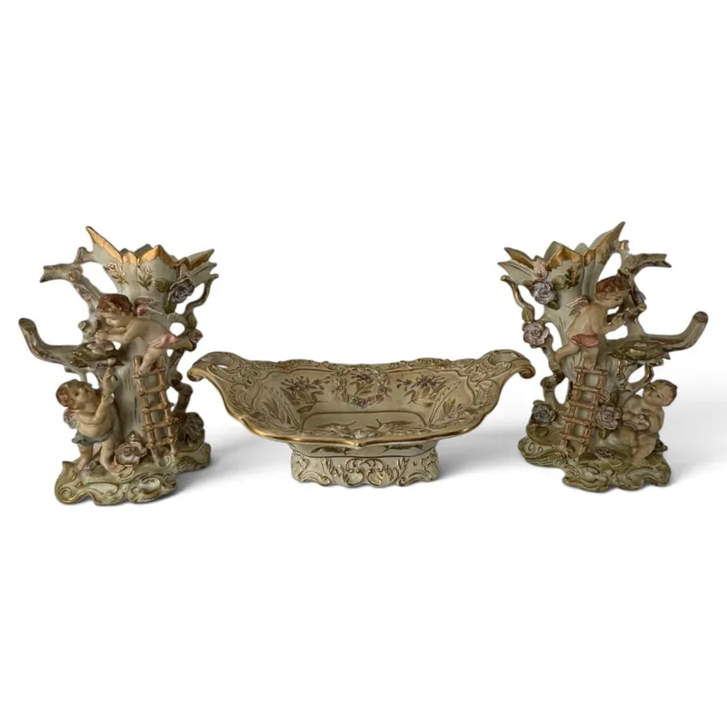 Ardalt Lenwile Cherub Porcelain Garniture from auction in Aberdeen, Mississippi — image 29