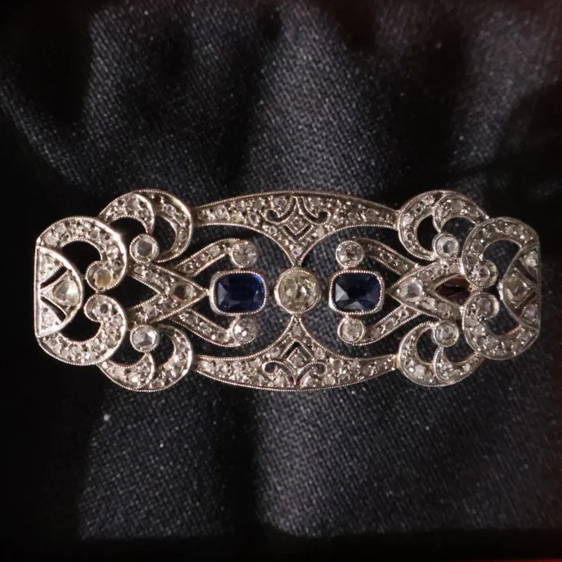 Platinum Sapphire and Diamond Brooch from auction in Aberdeen, Mississippi — image 43