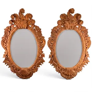 Pair Monumental Italian Giltwood Mirrors
