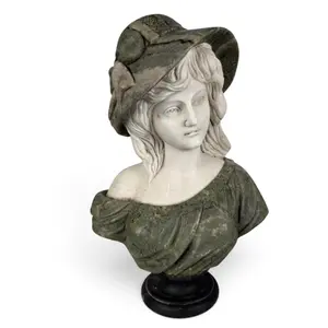Italian Polychrome Marble Female Bust