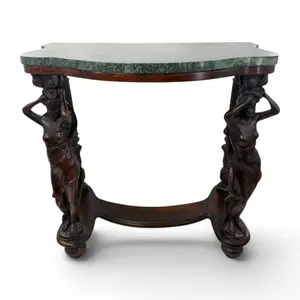 Continental Caryatid Marble-Top Console