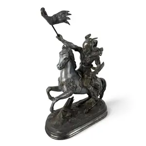 Spelter Medieval Knight on Horseback