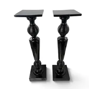 Pair Late Victorian Ebonized Wood Pedestals