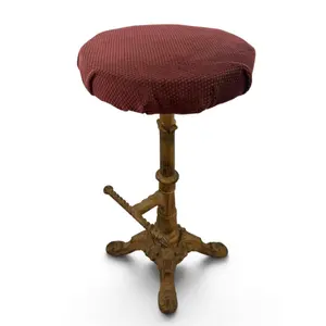 Antique Adjustable Cast-Iron Bar Stool