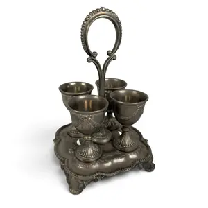 Silverplate Four-Cup Egg Cruet