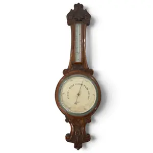 Short & Mason Carved Oak Aneroid Barometer