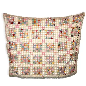 Vintage Multicolor Yo-Yo Quilt