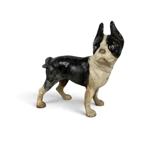 Painted Cast-Iron Boston Terrier Bank