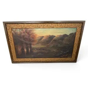 American Mountain Landscape, Oil on Canvas
