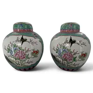 Pair King's Macau Famille Rose Jars