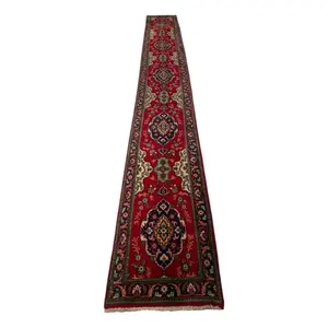 Persian Tabriz Wool Runner, 16 Ft.