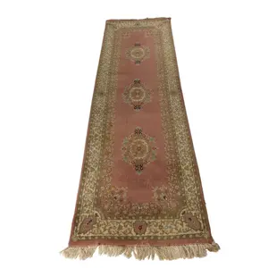 Pink Tabriz-Style Machine-Woven Runner