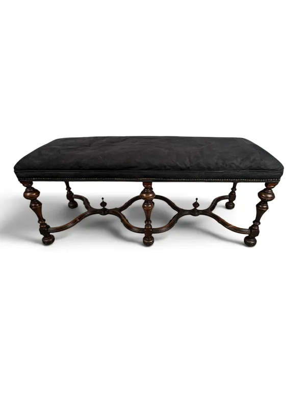 19th C Continental Walnut Bench from auction in Aberdeen, Mississippi — image 19