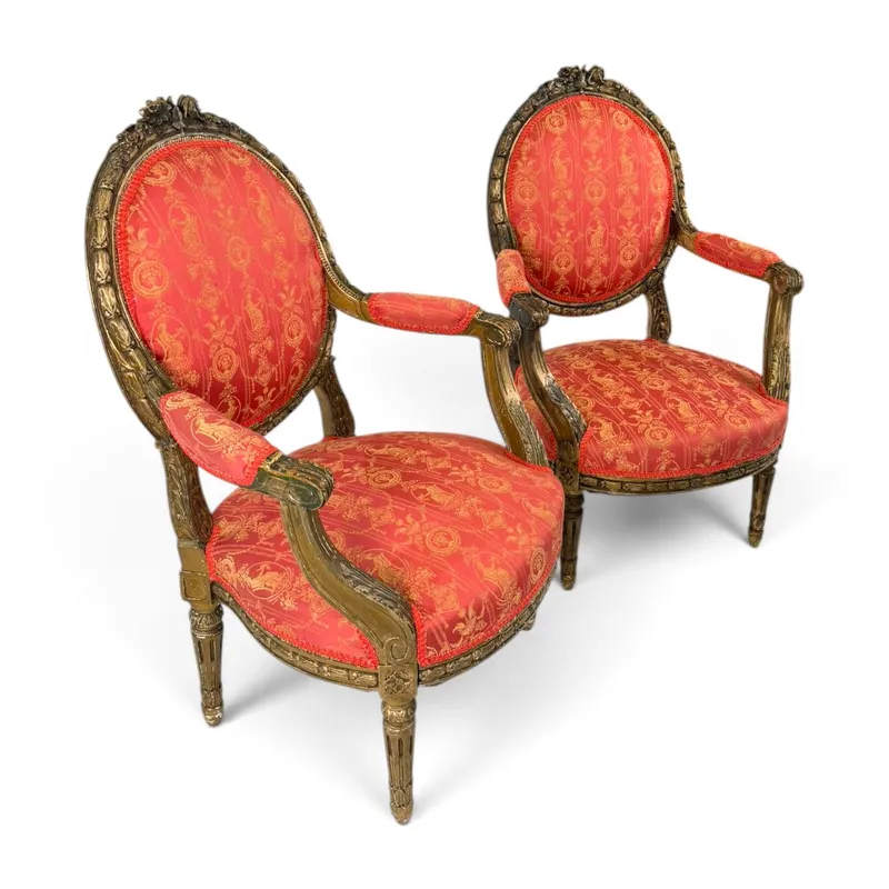 Pair Louis XVI Revival Fauteuils from auction in Aberdeen, Mississippi — image 25