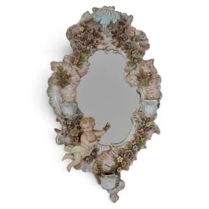 Sitzendorf Rococo Porcelain Wall Mirror
