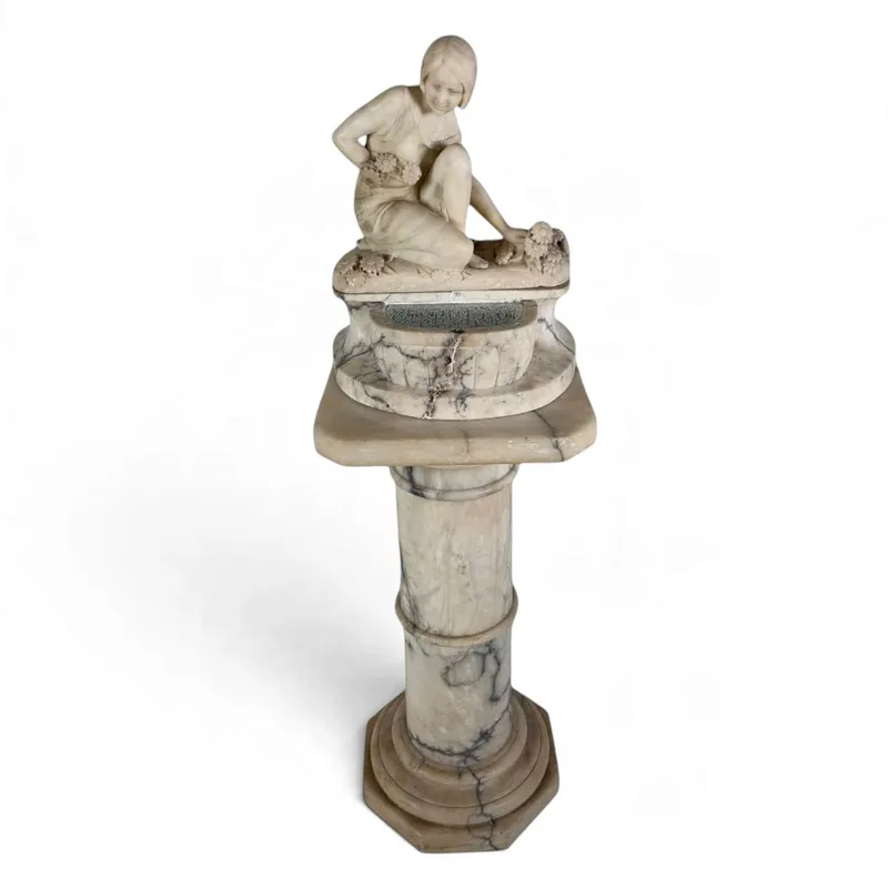 Art Deco Alabaster Figural Fountain Lamp from auction in Aberdeen, Mississippi — image 3