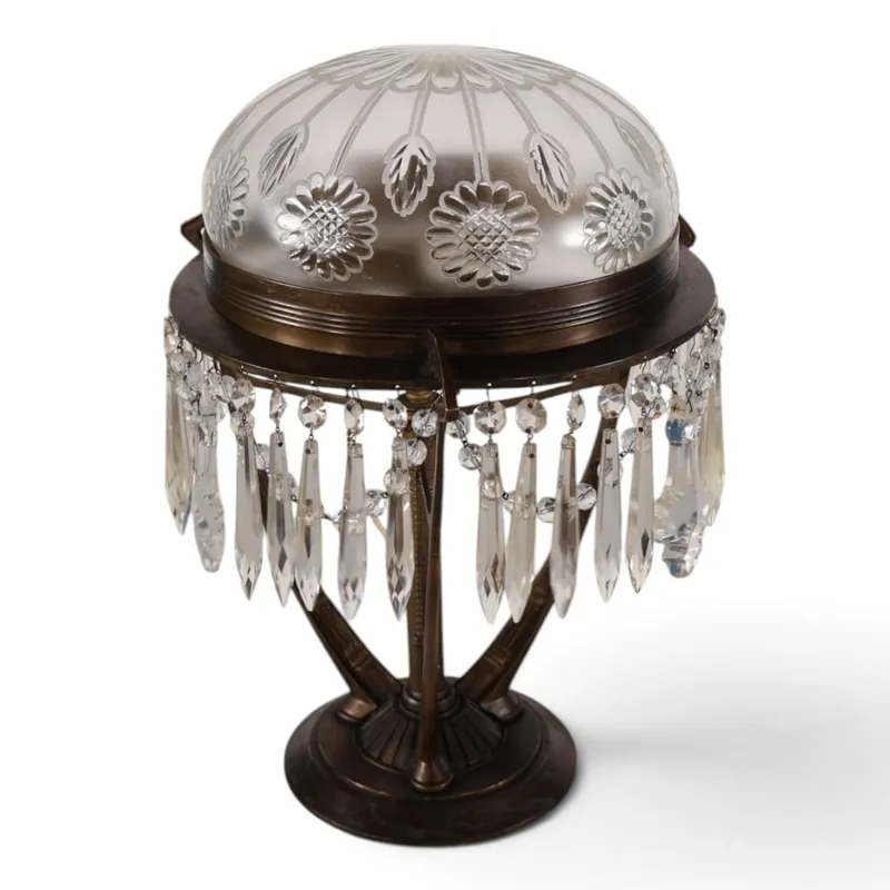 Art Nouveau-Style Cut-Glass Prism Lamp from auction in Aberdeen, Mississippi — image 19