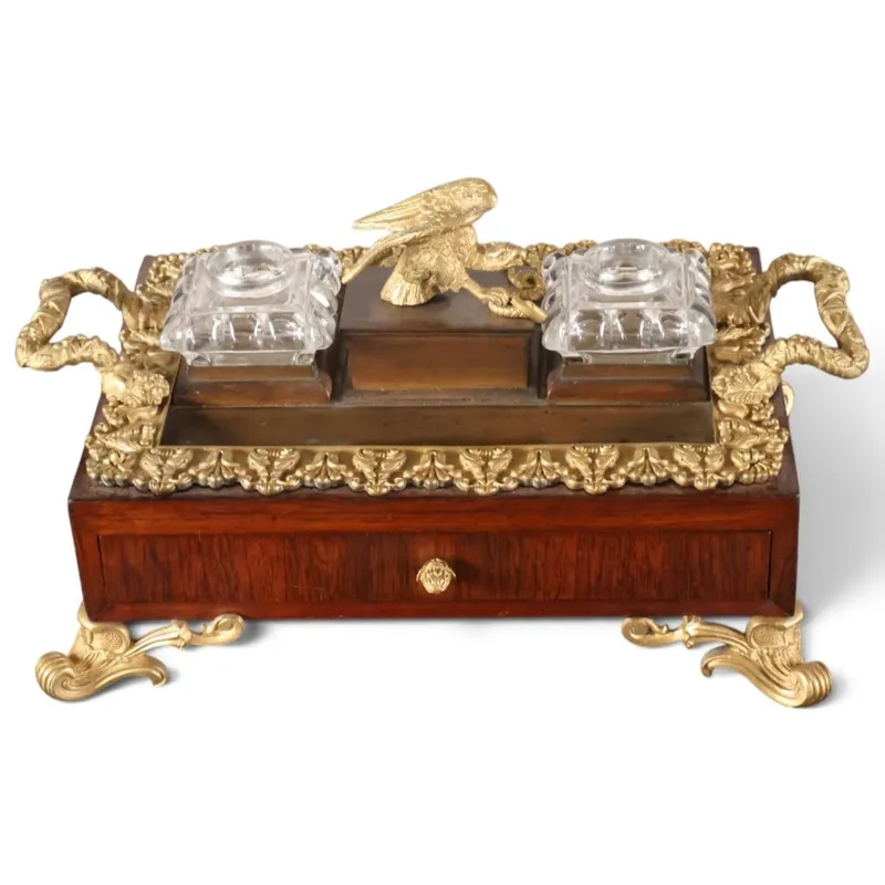 Rosewood and Gilt-Metal Eagle Inkstand from auction in Aberdeen, Mississippi — image 21