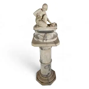 Art Deco Alabaster Figural Fountain Lamp