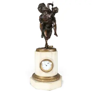 French Bronze Clock, Inscribed Clodion