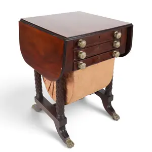 Classical Mahogany Drop-Leaf Work Table