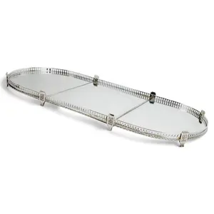 Three-Part Silvered Mirrored Plateau