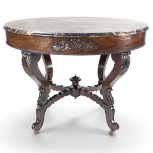 Rococo Rosewood & Marble Center Table