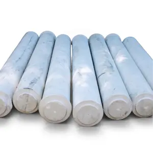 Eight Marble Corinthian Columns with Capitals