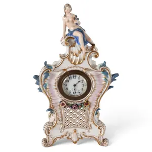 New Haven Figural Porcelain Mantel Clock