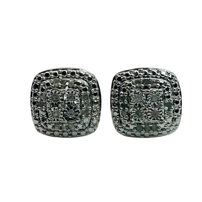 Sterling Diamond Earrings from auction in Ravenna, Ohio — image 7