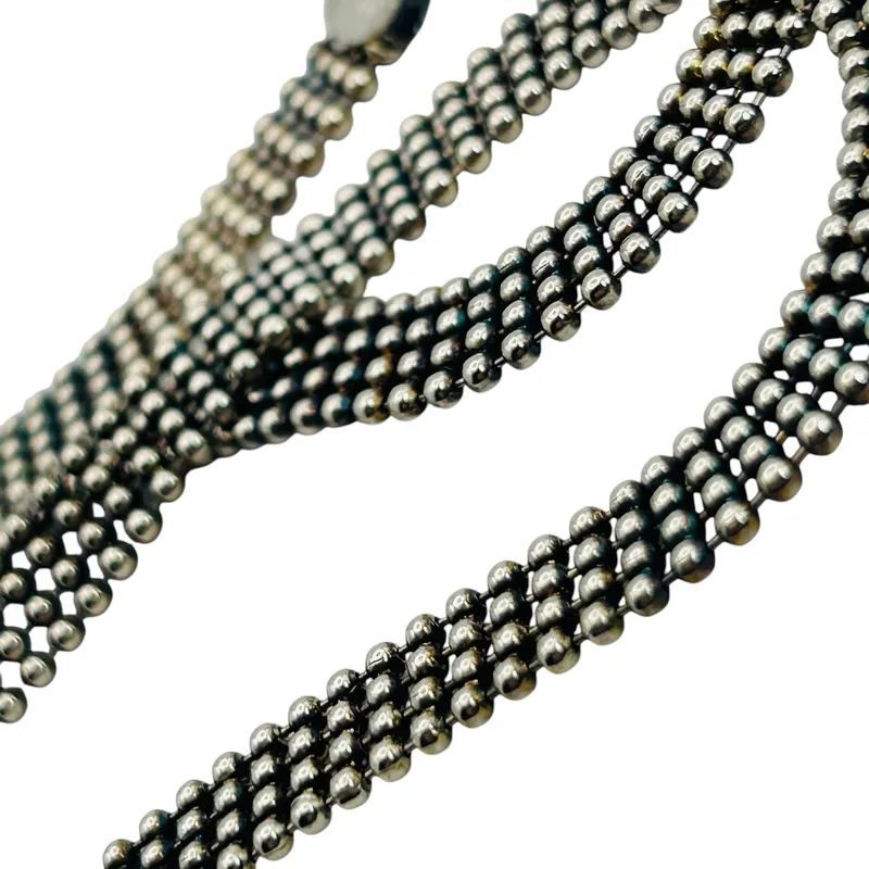 Signed Italy Sterling Multi Bead Chain Necklace from auction in Ravenna, Ohio — image 10
