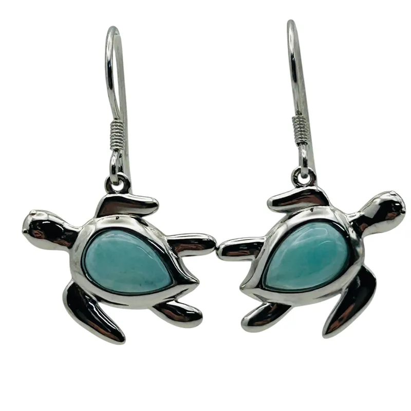 Aloha Sterling Larimar Turtle Earrings from auction in Ravenna, Ohio — image 13