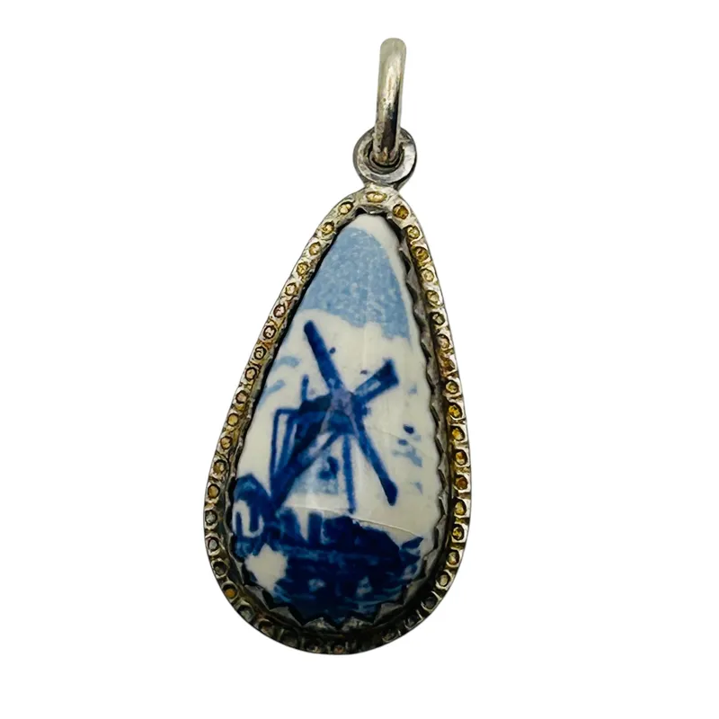 Sterling Blue Porcelain Pendant from auction in Ravenna, Ohio — image 16