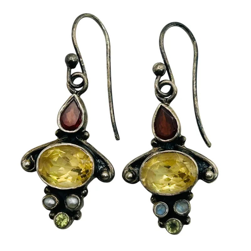 Sterling Multi Gem Earrings from auction in Ravenna, Ohio — image 18