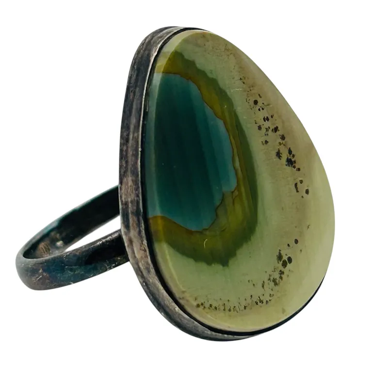 Signed Sterling Agate Ring Sz 7.5 from auction in Ravenna, Ohio — image 19