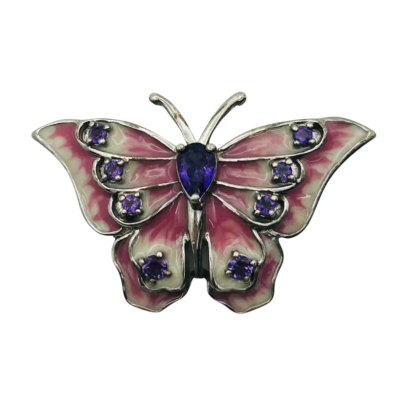 Sterling Amethyst Inlay Butterfly Pendant from auction in Ravenna, Ohio — image 21