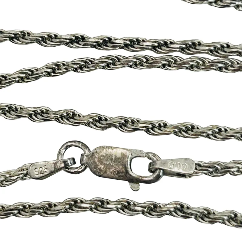 Signed Italy Sterling Rope Chain Necklace from auction in Ravenna, Ohio — image 26
