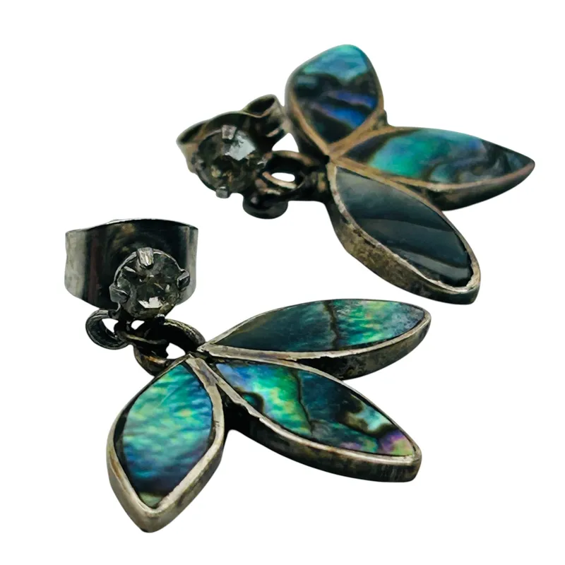 Taxco Mexico Sterling Abalone Earrings from auction in Ravenna, Ohio — image 38