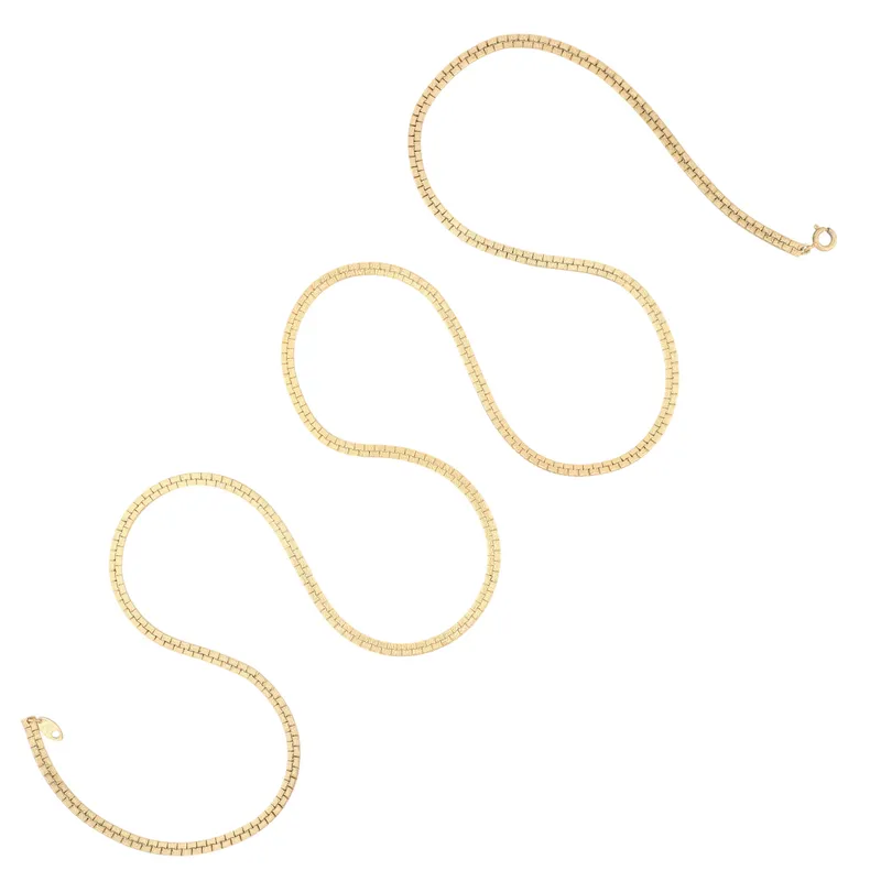 Trifari Gold Tone Textured Nugget Chain Necklace from auction in Ravenna, Ohio — image 3