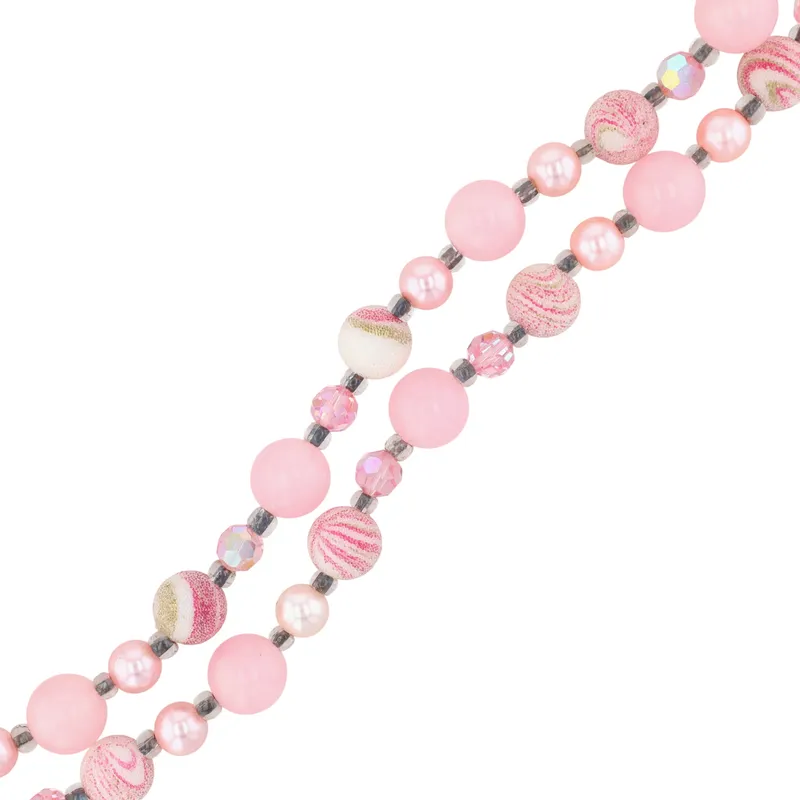 Silver Tone Beaded Shades Of Pink Necklace from auction in Ravenna, Ohio — image 17