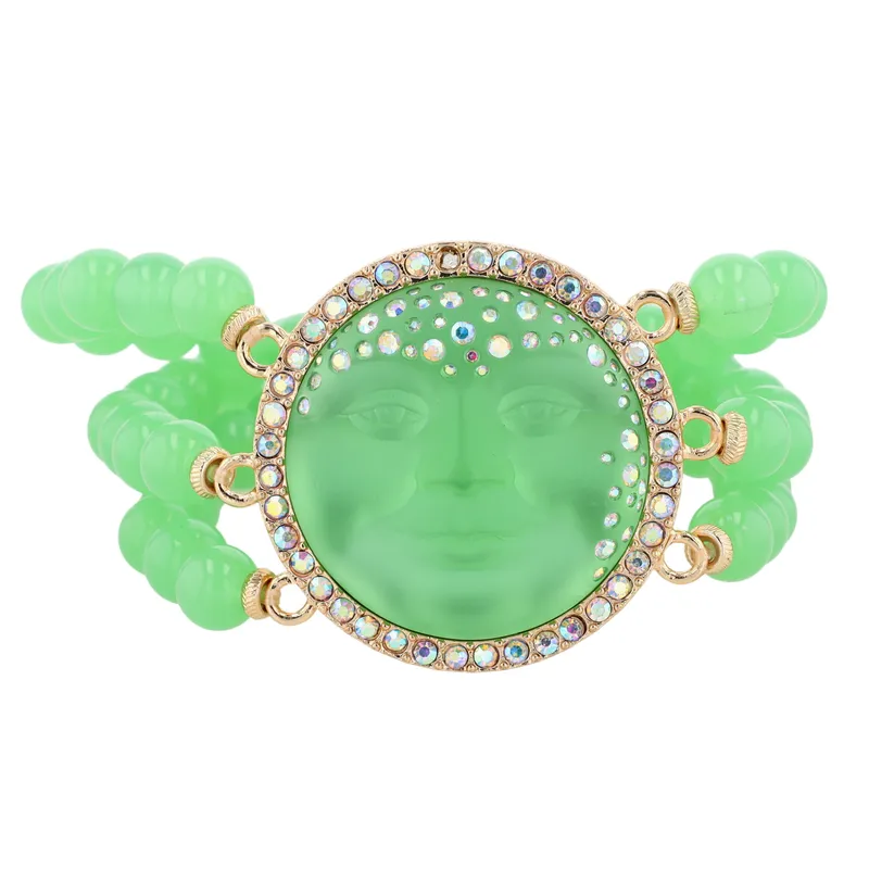 Kirks Folly Gold Tone Rhinestone Poured Glass Man On The Moon Stretch Bracelet from auction in Ravenna, Ohio — image 22