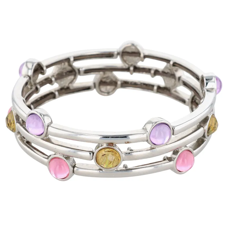 Lia Sophia Silver Tone Multi Colored Crystal Stretch Bracelet from auction in Ravenna, Ohio — image 41