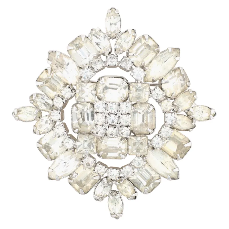 Silver Tone Clear Rhinestone Brooch from auction in Ravenna, Ohio — image 45