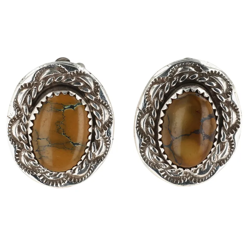 Signed Navajo Sterling Hubei Turquoise Earrings from auction in Ravenna, Ohio — image 14