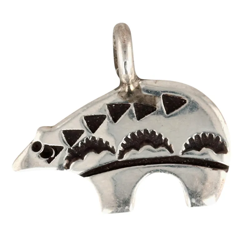 Norman Woody Navajo Sterling Stamped Bear Pendant from auction in Ravenna, Ohio — image 35