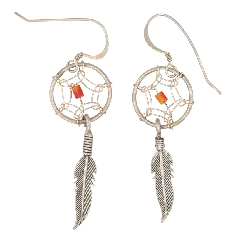 Southwest Sterling Spiny Oyster Dream Catcher Earrings from auction in Ravenna, Ohio — image 41